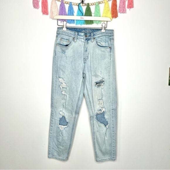 Wild Fable High Rise Distressed High Waisted Light Wash Cotton Mom Jeans Size 2 - Picture 6 of 16